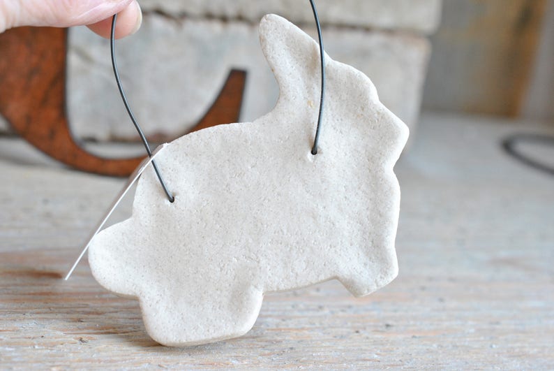 Primitive Bunny Salt Dough Ornament Easter Decorations Easter Bunny Easter Basket Gift image 5