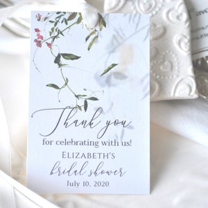 Favor Tags Floral Sweet Pea Thank You Tags Personalized Hang Tags A115