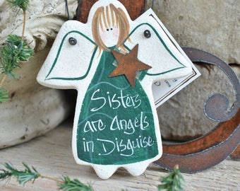 Sister Gift Salt Dough Ornament / Birthday Xmas Mother's Day Gift