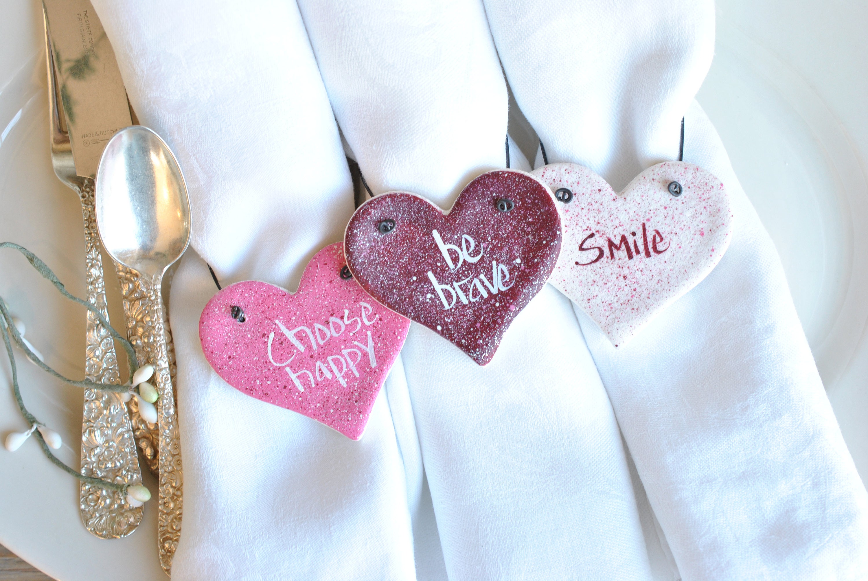 Valentine's Day Decorations Napkin Rings Motivational Etsy