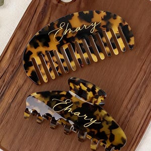 Peine personalizado, pinza para el cabello grabada personalizada, accesorios para el cabello personalizados, pinza para el cabello con nombre grabado, peine dentado