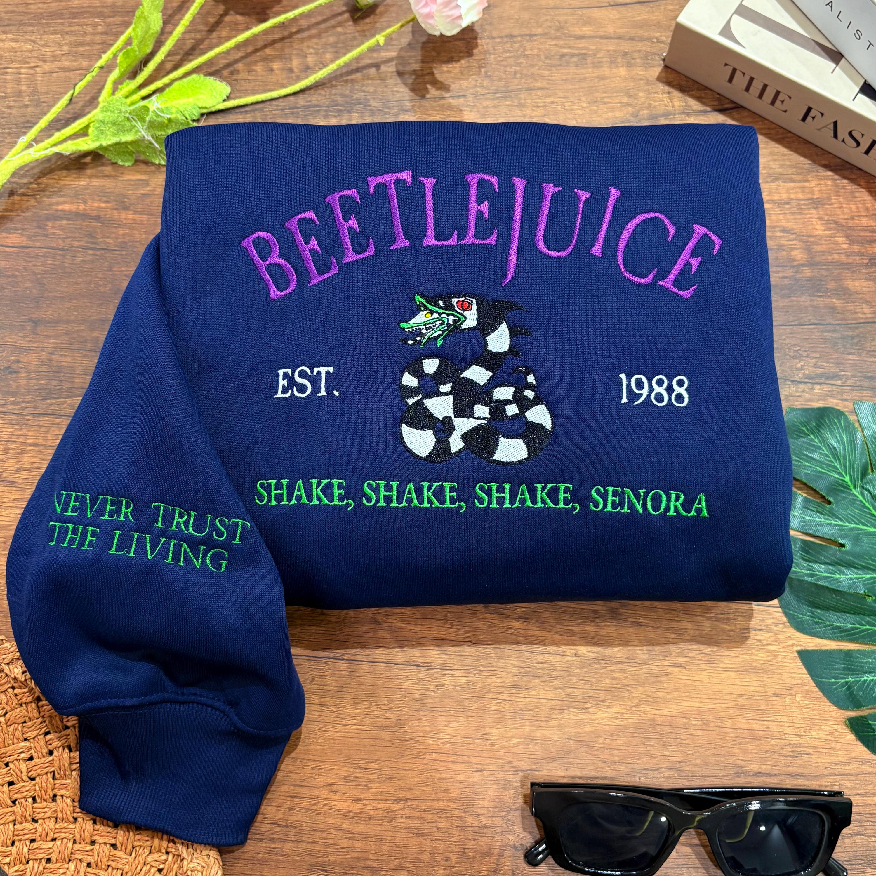 Beetlejuice Men's Sandworm Alt Logo Hoodie - Official Licensed Heavyweight Hoodie - View #9