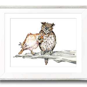 Owl Friends. Nursery art, Children&#39;s wall art, Animal theme, Owls, Children&#39;s picture, Nursery prints, Whimsical wall art