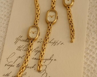 Vintage gold bracelet watch for women | Elegant retro jewelry | Timeless and durable gift watch | Chic boho watch, gift package included