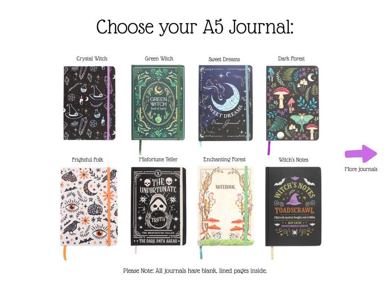 Witchy Book Lover Mystery Bundle: A5-anteckningsbok, brevpapper och lyxig bokpresentförpackning bild 3