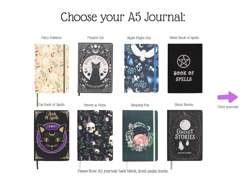 Witchy Book Lover Mystery Bundle: A5-anteckningsbok, brevpapper och lyxig bokpresentförpackning bild 4