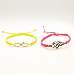 Adjustable Heart Infinity Bracelet,  String, Love Gift