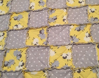 Baby Rag Quilt, Counting Sheep