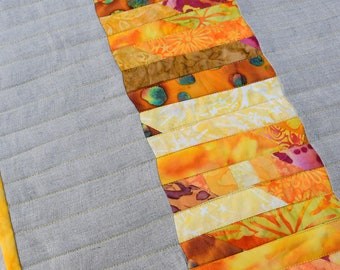Modern Quilted Table Runner, Ray of Sunshine