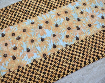 Modern Quilted Table Runner, Black Eyed Susan #2