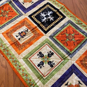 Quilted Halloween table Runner, Halloweenie