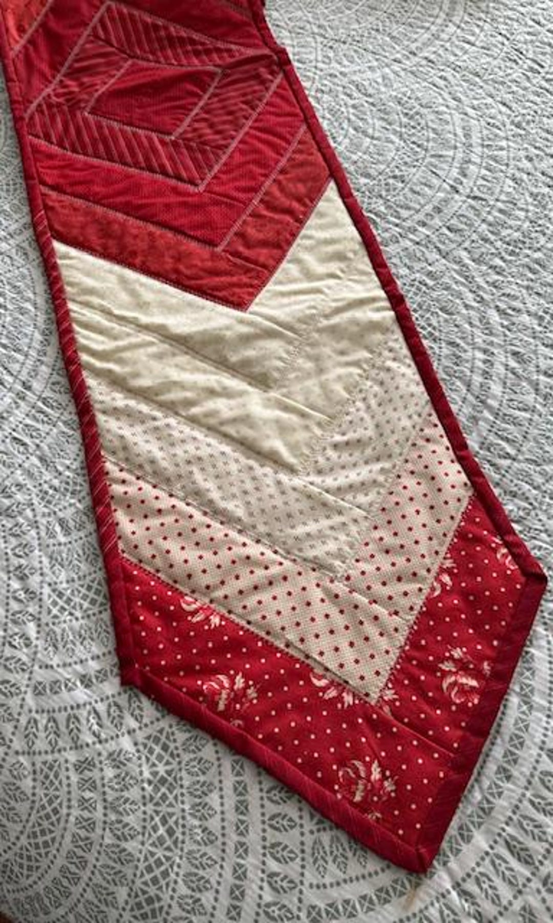 Red Patchwork Table Runner Quilted Table Runner, Red Hot - Etsy