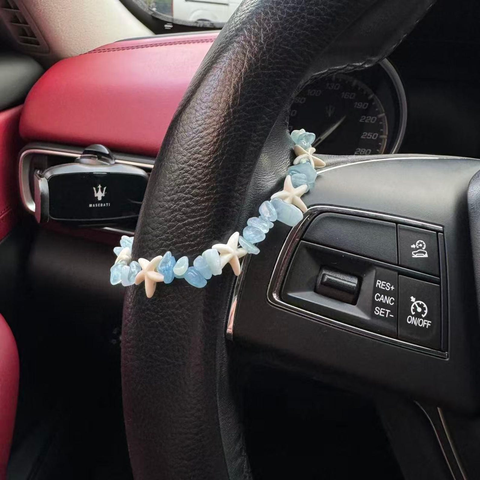 Blue Crystal Chip Steering Wheel Charm