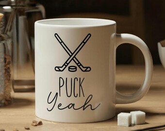 Hockey 'Puck Yeah' Jumbo Mug: Sports Fan Coffee Cup