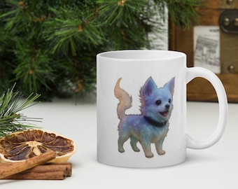 Light Spirit Dog Mug – Cosmic Pet Cup | Gentle Soul Companion Ceramic Mug