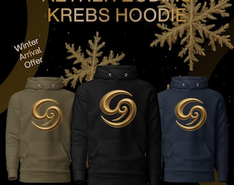 Zodiac Hoodie Cancer Gold Symbol Unisex Black Streetwear Gift