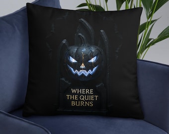 Halloween Black Pillow Gothic Pumpkin Cushion approx 45x45 54x54 cm Dark Relic Decor