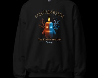 Equilibrium Sweatshirt – Fire & Ice Spirit Pullover | Dual Balance Crewneck | Aethook Design