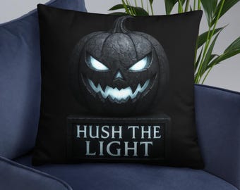 Halloween Black Pillow Gothic Pumpkin Cushion approx 18x18 22x22 inch Dark Spooky Home Decor