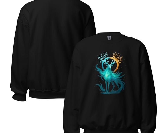 Featured listing image: Aether Guardian Sweatshirt – Solstice Spirit Streetwear Pullover | Cosmic Light Crewneck