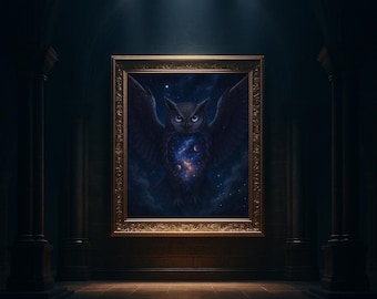 Noctis Strigidae – Cosmic Owl: Ascensio Mentis – Ascension of the Quantum Mind | A4-A1 Digital Wall Art (JPG)