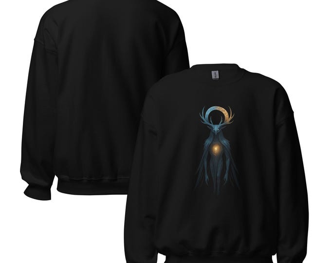 Snow Moon Archon Sweatshirt – Aetheric Guardian Streetwear Pullover | Winter Halo Crewneck