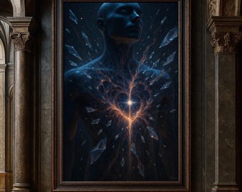 Aetherheart – The Origin of Radiance | A4-A1 Digital Wall Art (JPG, 300 DPI)