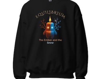 Equilibrium Sweatshirt – Fire & Ice Spirit Pullover | Dual Balance Crewneck | Aethook Design
