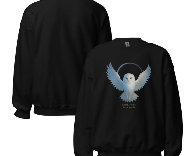 Snow Owl Sweatshirt – Silent Moon Streetwear Pullover | Hollow Winter Crewneck