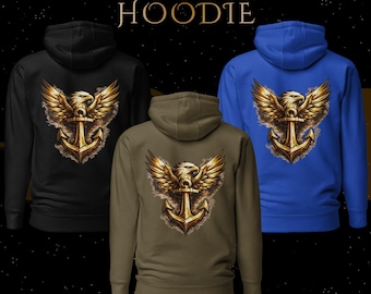 Golden Eagle Hoodie Gold Symbol Unisex Streetwear Statement Art Gift