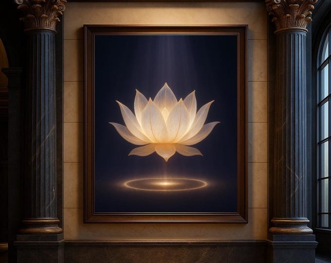Digital Download Art Print | Golden Lotus Wall Art | Inner Light Artwork | AETHOOK Lotus Aureus