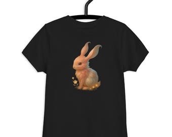 Bunny Kids T-Shirt – Cute Star Bunny Shirt Gift | Magic Star Bloom Tee for Boys & Girls