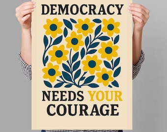 Cartel de protesta "No Kings": Cartel activista prodemocracia (Descarga digital)