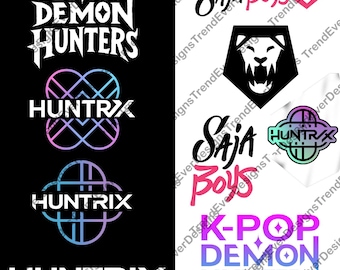 K-pop Demon Hunters Huntrix Logo Pack, Saja Boys Fan Art (Instant Download)