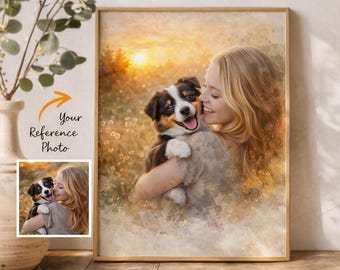 Retrato personalizado de mascota en acuarela, regalo conmemorativo para mascotas (descarga digital)