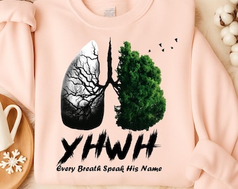 Camiseta cristiana YHWH Pulmones PNG: Diseño de ropa de fe (descarga digital)