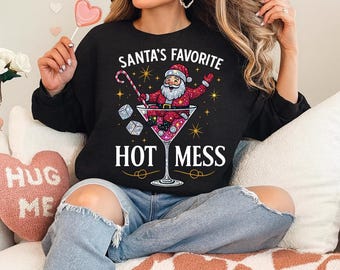 Martini con purpurina y un toque de humor navideño (PNG), diseño navideño con alcohol (descarga digital)