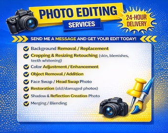 Servicio de edición fotográfica: restauración, coloreado, retratos, mejora de imagen (digital).