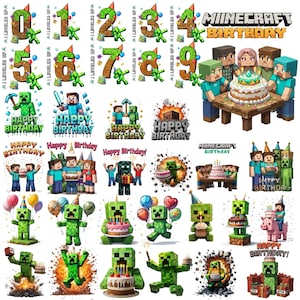 Gamer Birthday PNG Bundle, Kids Gaming Party (Digital Download)