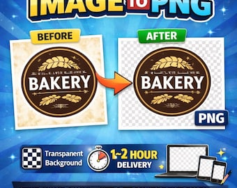 Conversión de imagen a PNG, servicio de eliminación de fondo transparente (entrega en 1-2 horas)