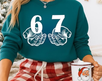 Meme de 6 y 7 manos SVG PNG, diseño viral divertido (descarga digital)