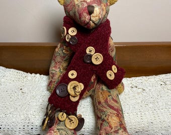 Vintage Dan Dee Teddy Bear 100th Anniversary Tapestry Jointed Scarf 2002.                0/0