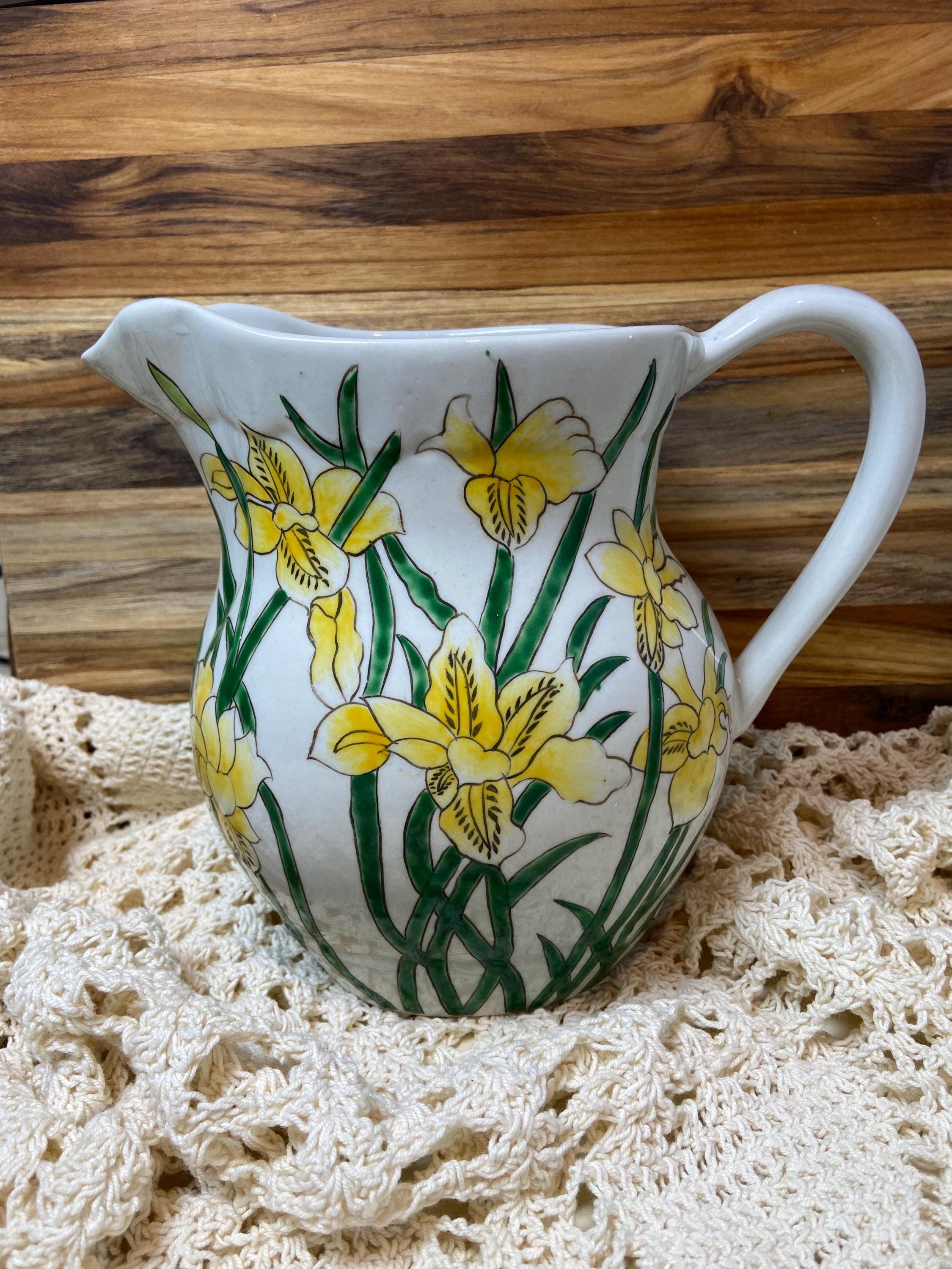 Ceramic Iris Pitcher - Etsy display picture 1