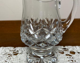 Vintage Cut Glass Creamer or Pitcher Pineapple Pattern Heavy Crystal.              3/12
