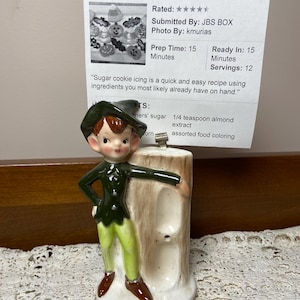 Vintage Enesco Pixie Elf Ceramic Recipe Holder Timer 1950’s                                     14/10