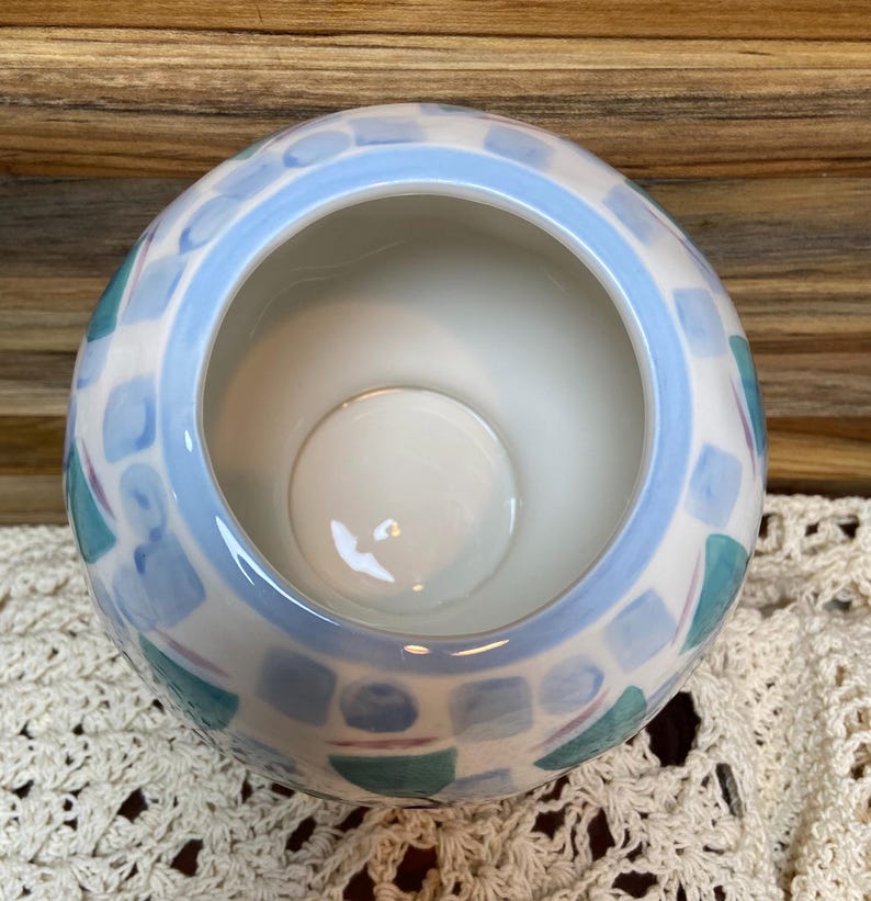 Anthropologie Copen Vase Abstract Floral Stoneware Hand Painted. 11/3 bild 4