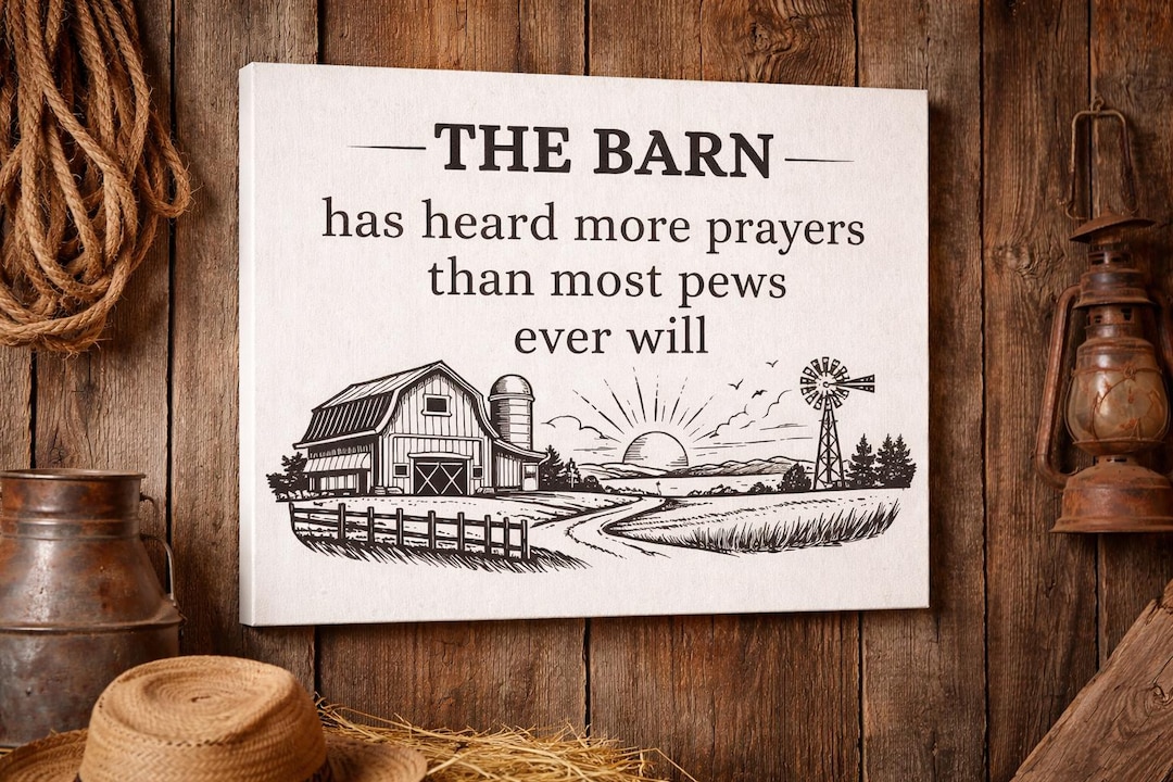 Rustic Christian Quote Farmhouse Barn Wall Art | Rustic Christian Prayer Quote Decor - Etsy