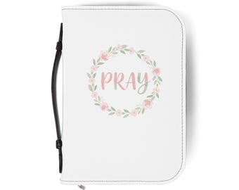 Floral Pray Bible Cover | Personalized PU Leather Case