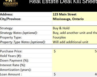 Real Estate Deal Kill Sheet - Go/No-Go Investment Analyzer (Excel)
