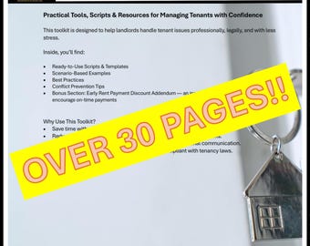 Landlord Communication Toolkit with Tenant Scripts, Templates, Calculator & Scenarios - Manage Tenants Professionally (Canadian)